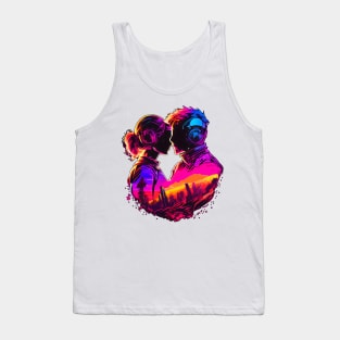 Embrace the Future with Cyberpunk Couples in Love Art Tank Top